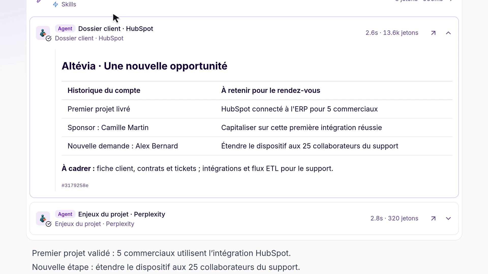 Capture réelle de la démonstration Plemio — Ventes